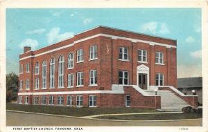 F19/ Tonkawa Oklahoma Postcard 1927 First Baptist Church