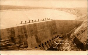 RPPC Head Gates Irrigation Ditch Glendive Montana MT 1915 Postcard Foster Photo