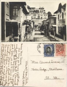 chile, VIÑA DEL MAR, Paseo Valle (1923) RPPC Postcard