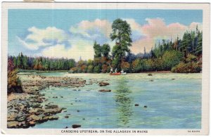 Canoeing Upstream, On The Allagash In Maine