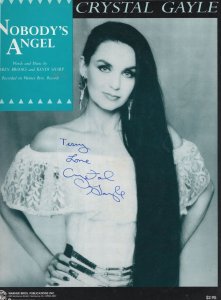 Crystal Gayle Nobody's Angel XL Hand Signed Rare Sheet Music