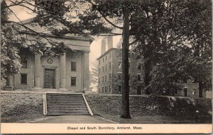 Chapel and South Dormitory, Amherst MA c1907 Vintage Postcard R67