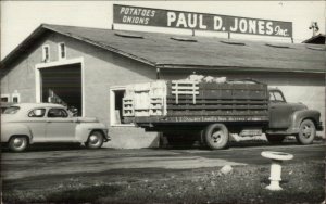 Lineville IA Delivery Truck & Car Paul D. Jones Farm Bldg Real Photo Postcard