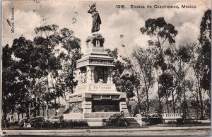 Mexico Estatua de Cuauhtemoc Mexico City Vintage Postcard C204