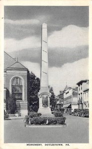 Doylestown Pennsylvania Monument, B/W Photo Print Vintage Postcard U16813