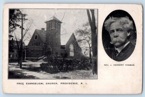 c1905's Free Evangelical Church Rev. Yeoman Providence Rhode Island RI Postcard