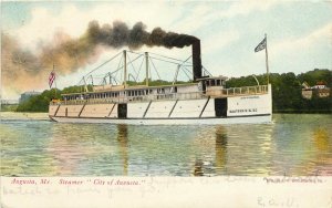 c1907 Postcard; Steamer City of Augusta, Augusta ME, Eastern Steamship Co.