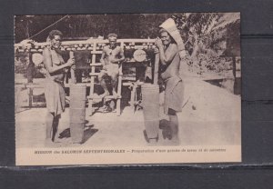 SOLOMON ISLANDS, MISSION des SALOMON SEPTENTRIONALES, COPRA MAKING, c1910 ppc.