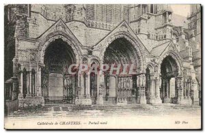 Postcard Old Cathedral of Chartres North Portal