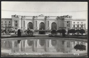 Civic Auditorium San Francisco California RPPC Unused c1940s