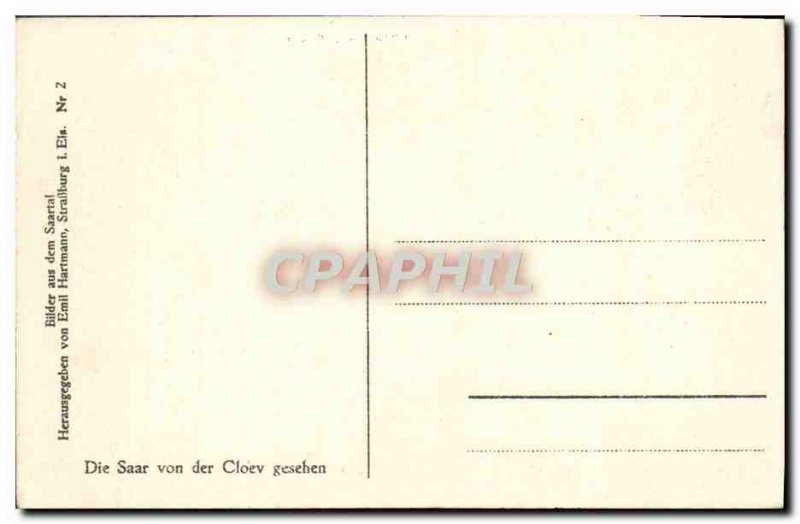 Old Postcard Die Saar Von Der Cloev Gesehen