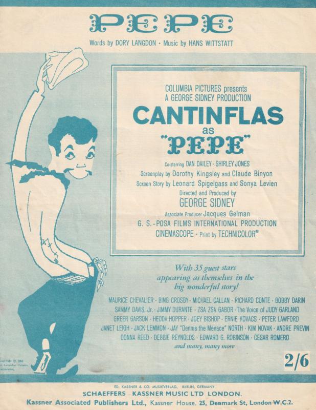 Cantinflas Pepe Judy Garland Bing Crosby 1950s Sheet Music