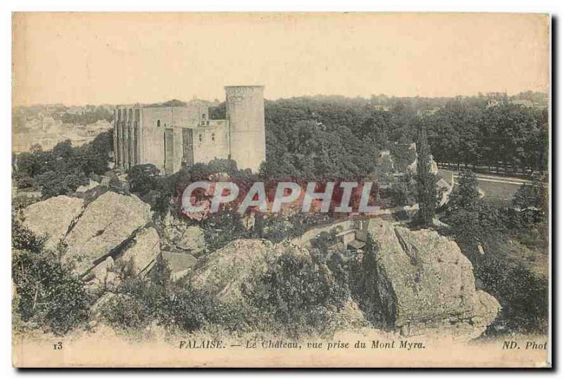 Old Postcard Falaise Chateau view from the Mount Myra