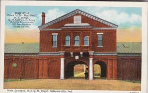 Indiana Jeffersonville Main Entrance United States Quarter Master Depot Curteich