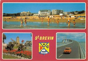 BT14056 St Brevin la plage l eglise et le pont sur l estuaire           France