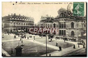 Old Postcard Angers Ralliement Square Theater and The Grand Hotel