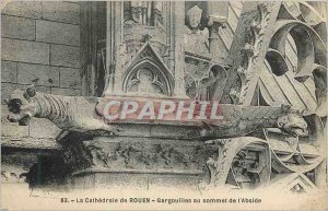 Old Postcard The Cathedral of Rouen Gargoyles Summit of the Apse
