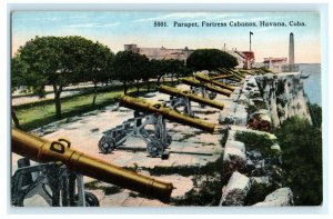 Parapet Fortress Cabanas Havana Cuba Postcard (G37)