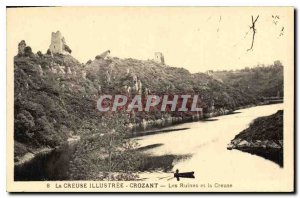 Postcard Old Illustree Creuse Crozant Ruins and Creuse