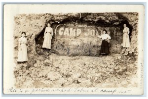 1911 Camp Jolly Cedar Rapids Iowa IA RPPC Photo Posted Antique Postcard