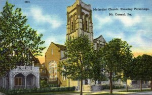 Pennsylvania Mt Carmel Methodist Church Showing Parsonage