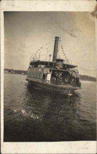 Bath Maine ME Governor King Car Ferry c1910 Real Photo Vintage Postcard