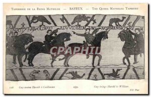 Postcard Old Bayeux Tapestry of Queen Mathilde Guy brings Harold William