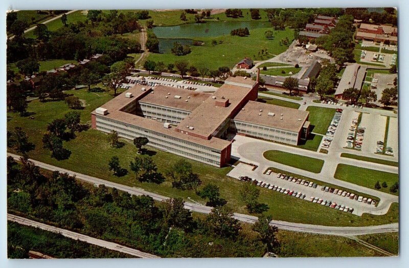 Leavenworth Kansas Postcard James Franklin Bell Hall Aerial View Building c1960