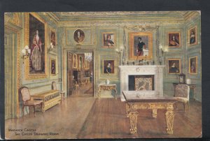 Warwickshire Postcard - Warwick Castle - The Green Drawing Room   RS15689