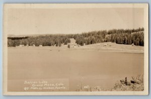 c1930's View Of Barren Lake Grand Mesa Colorado CO RPPC Photo Vintage Postcard