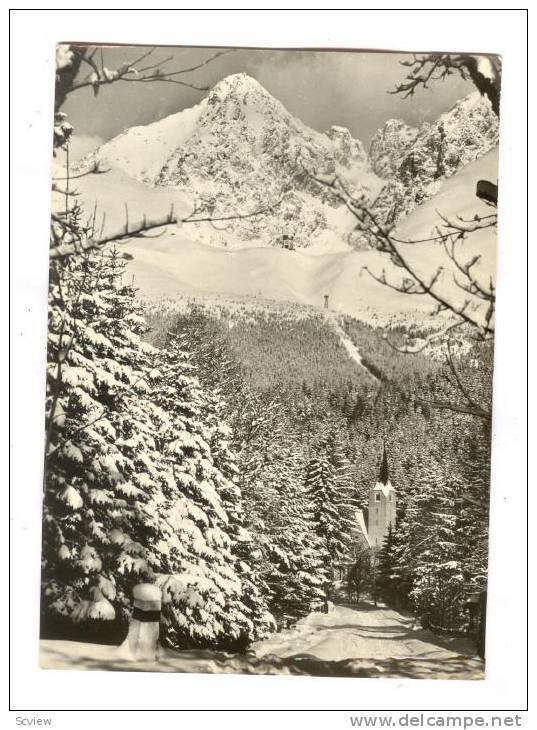 Vysoke Tatry , Slovakia, 30-40s ; Tatranska Lomnica Horsky kostolik s Lomnick...