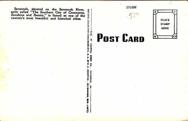 Victory Drive - Savannah GA, Georgia - Linen