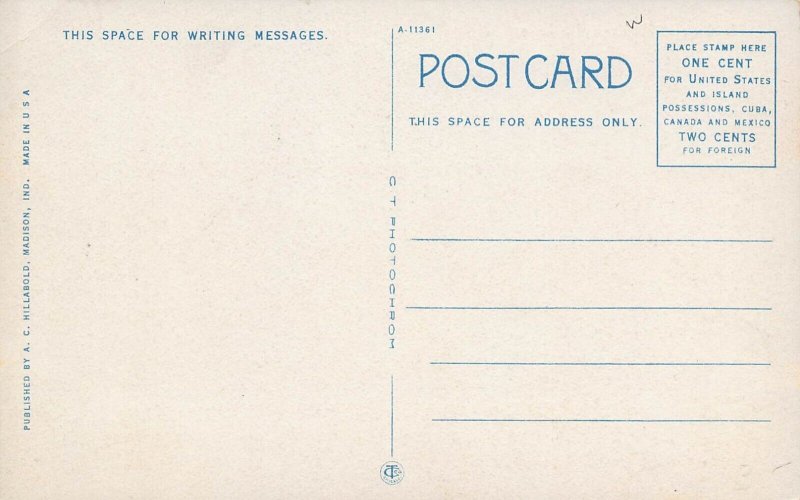 City Panorama Madison Indiana 1920s postcard