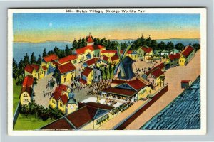 1933 Century Of Progress Chicago Worlds Fair Dutch Village Vintage Postcard 
