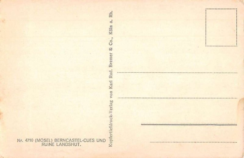 Bernkastel-Kues Germany Landshut Castle Ruins Berncastel Cues Postcard AA30984