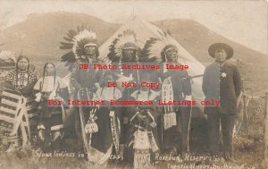 Native American Sioux Indians, RPPC, Rosebud Reservation Sheriff, Petrik & Perry