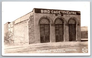 RPPC Historic Bird Cage Theatre Frashers Foto Tombstone AZ C1930's Postcard R22