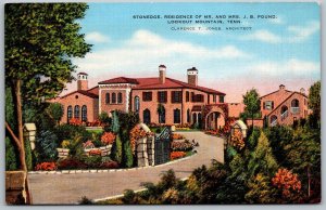 Chattanooga Tennessee 1940s Postcard Stonedge Residence Lookout Mountain