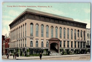 Watertown New York Postcard Young Men Christian Association Building YMLA 1915