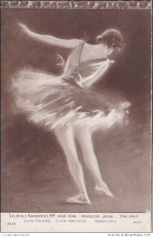 Ballet Dancer Gelbe Tanzerin Salon Des Humoristes 1914