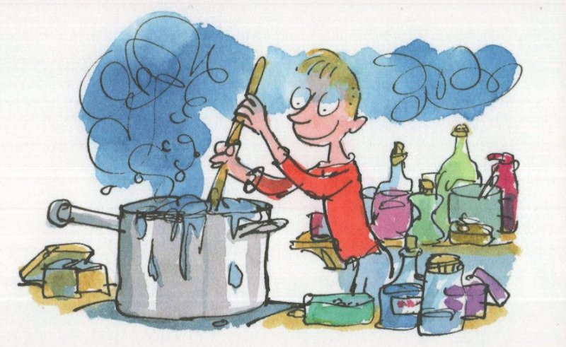 Roald Dahl George's Marvellous Medicine Cooking Pot Postcard