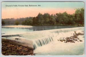 1912 GWYNN'S FALLS GWYNN OAK PARK BALTIMORE MD POSTCARD TO DUNNE BIVALVE MD