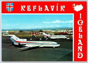 Airplane Postcard Icelandair Airlines Boeing 727 at Keflavik Iceland BO14