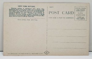 New York City Sky Line Harbor View Postcard B3