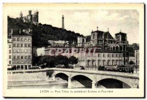 Lyon - Pont Tilsit - The Cathedral St. John and Fourviere - Old Postcard