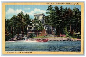 Idle Isle Alexandria Bay 1000 Islands NY, Res. Of Gen J. Leslie Kincaid Postcard