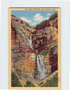 Postcard Bridal Veil Falls, Provo Canyon, Utah