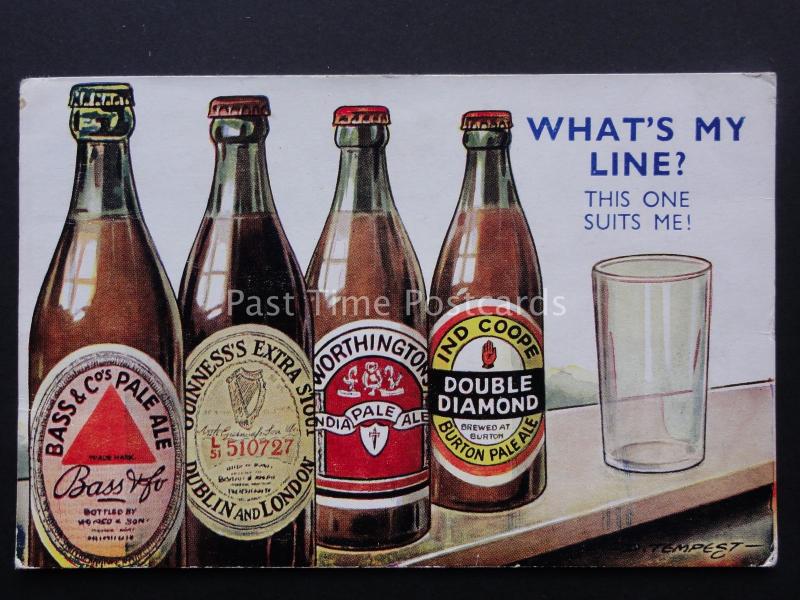 Comic PC PUB & BEER - BASS GUINNESS DOUBLE DIAMOND c1950/60's Bamforth 1079