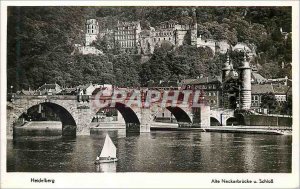 Postcard Modern Heidelberg Alte Neckarbr�cke u Schloss