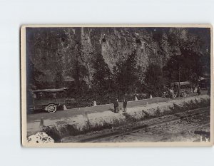 Postcard People Cars Railroad Landscape Scenery Lugano Switzerland